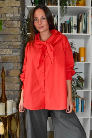Paloma Tela Neckerchief Blouse Chilli